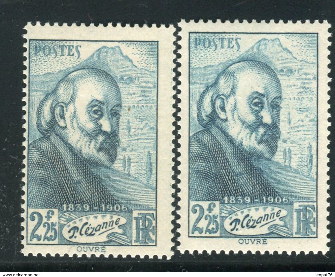 France - N°421 Variété 1 Exemplaire Très Décentré + 1 Normal, Neufs Luxe - Ref V375 - Unused Stamps