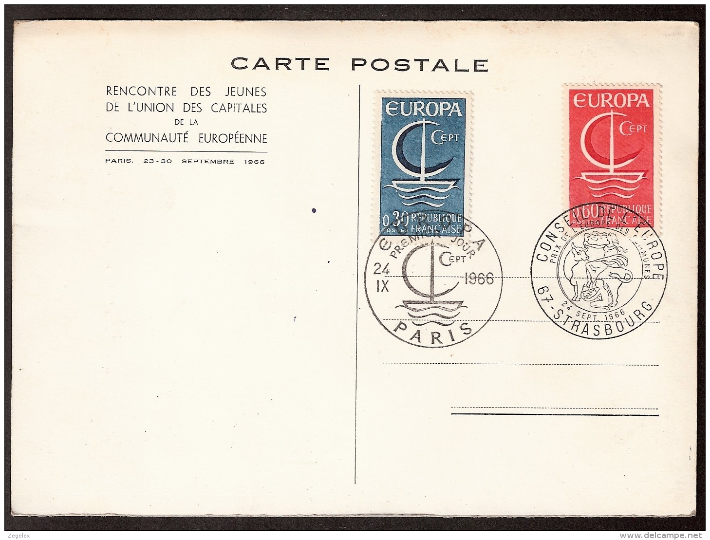 Paris - Conseil De L'Europe - Rencontre Des Jeunes De L'union Des Capitales De La Communauté Européenne. 13x18cm - Autres Monuments, édifices