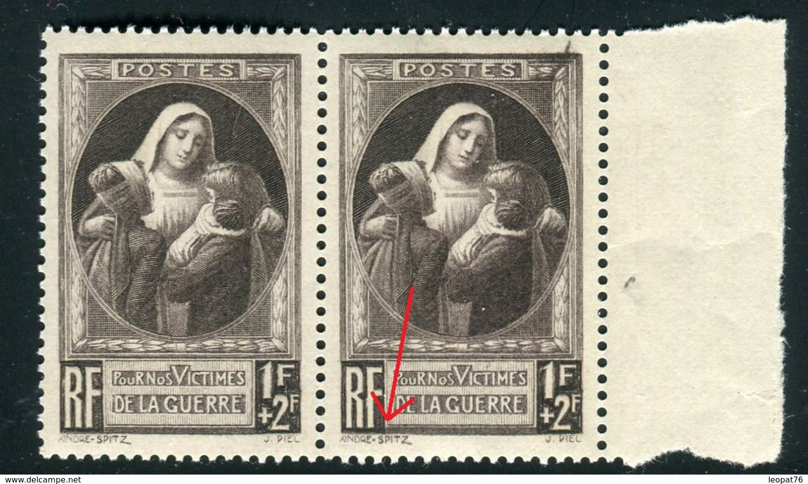 France - N°465 , Variété Double Signature Spitz Tenant à 1 Normal , Neufs Luxe - Ref V384 - Unused Stamps