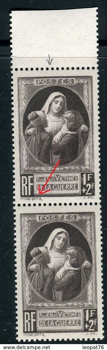 France - N°465 , Variété Double Signature Spitz Tenant à 1 Normal , Neufs Luxe - Ref V385 - Neufs