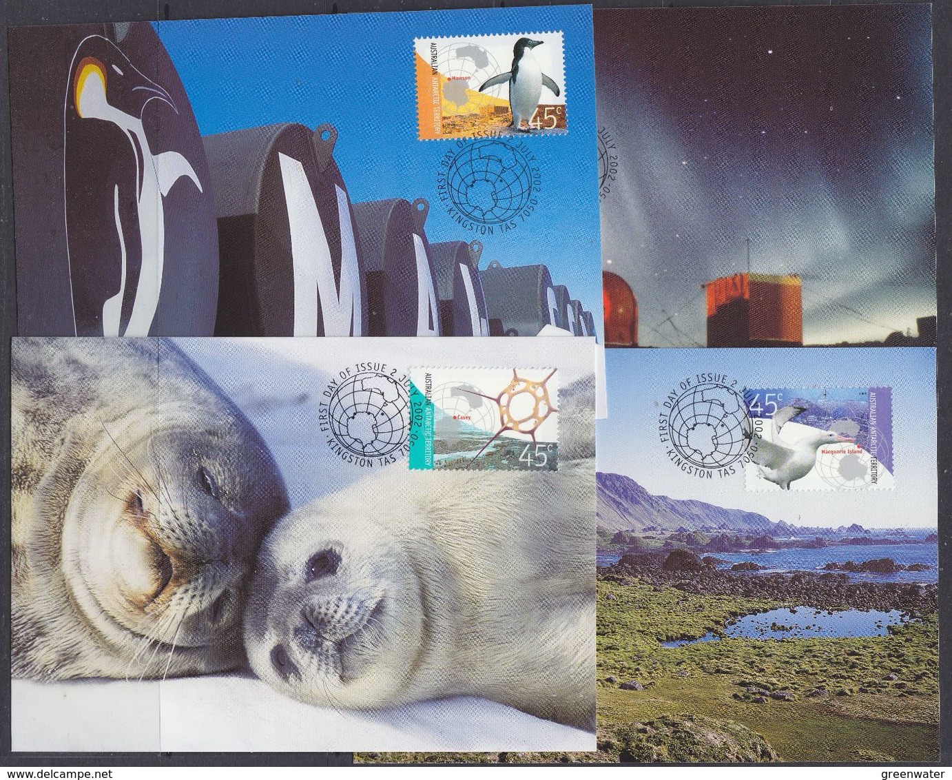 AAT 2002 Australian Antarctic Research 4v 4 Maxicards (37683) - Cartoline Maximum