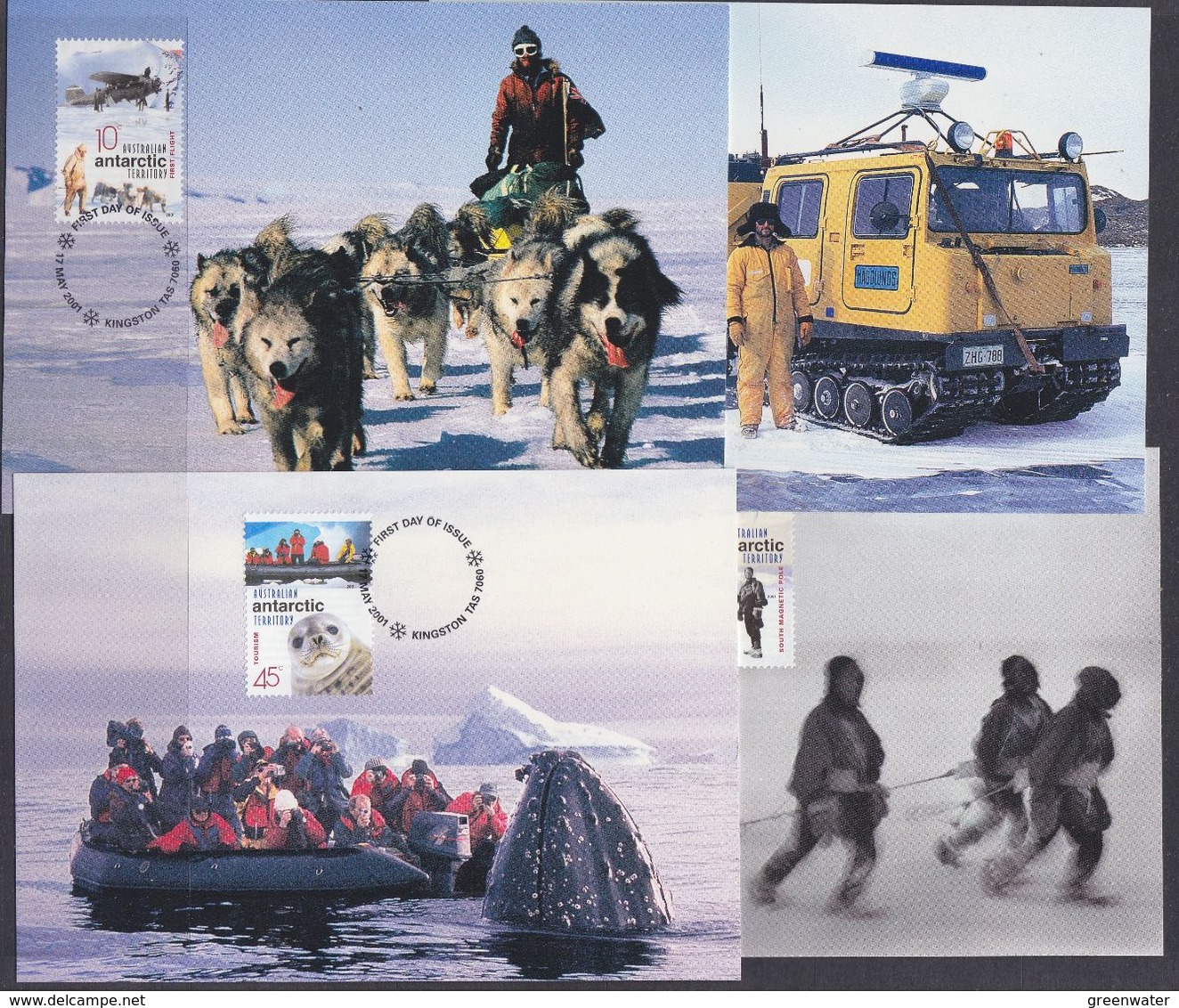 AAT 2001 Australians In The Antarctic 4 Maxicards** Mnh (37685) - Maximumkaarten