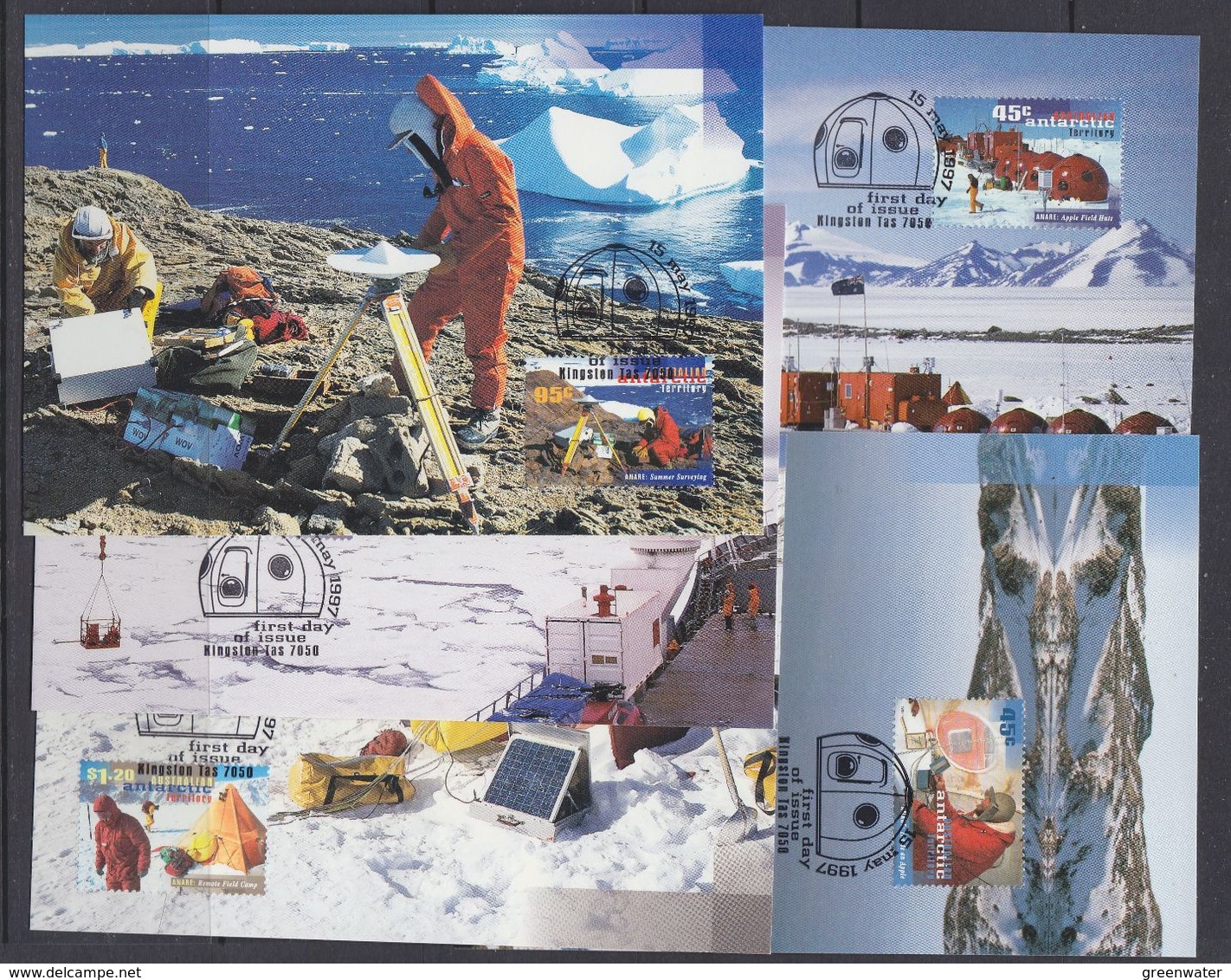 AAT 1997 Antarctic Research Expedition 5v 5 Maxicards ** Mnh (37686) - Cartes-maximum
