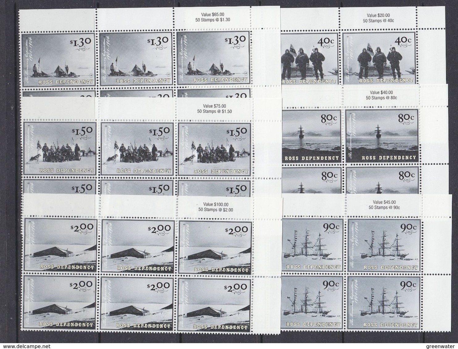 Ross Dependency 2002 The Discovery Expedition 6v  Bl Of 6 (corners)** Mnh (37689) - Ungebraucht