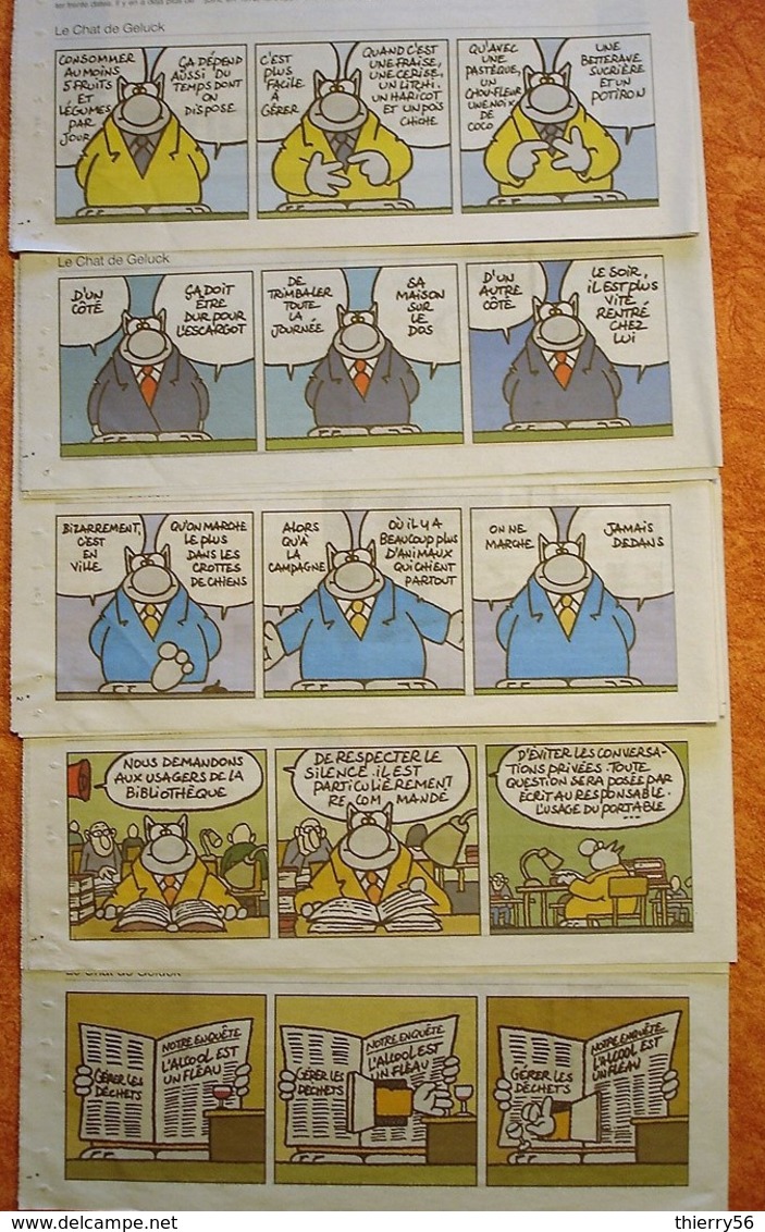 Le Chat De Geluck Dans Ouest-France - Lot De 40 Bandes + 1 Avec Corto Maltese Pellejero + 3 Pub Lidl Le Chat - Cat - Autres & Non Classés