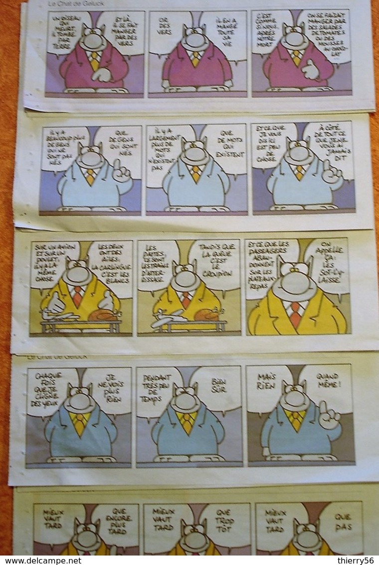 le Chat de Geluck dans Ouest-France - lot de 40 bandes + 1 avec Corto Maltese Pellejero + 3 pub Lidl Le Chat - cat