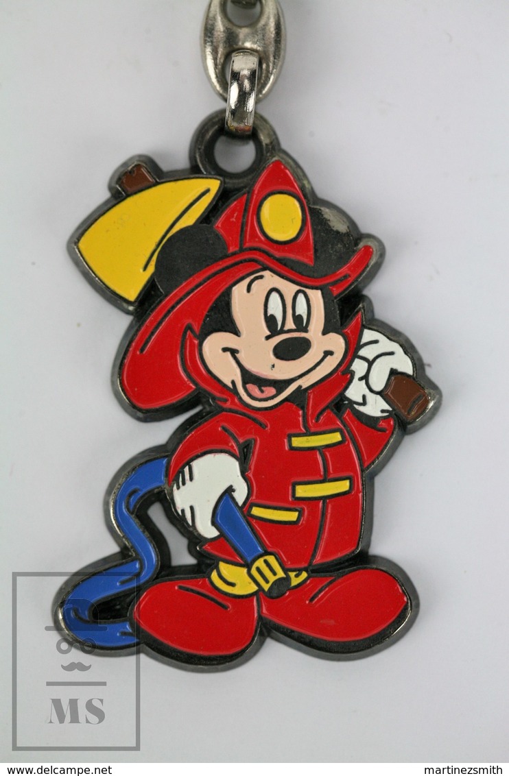 Vintage Walt Disney Mickey Mouse Character - Firefighter Keyring - Llaveros