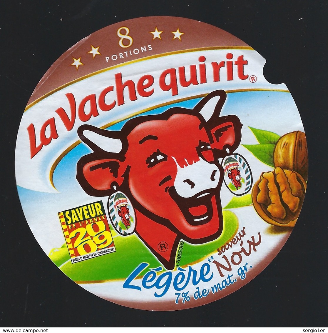 Etiquette Fromage La Vache Qui Rit   "légère Saveur 2009  Saveur Noix 8 Portions" - Fromage