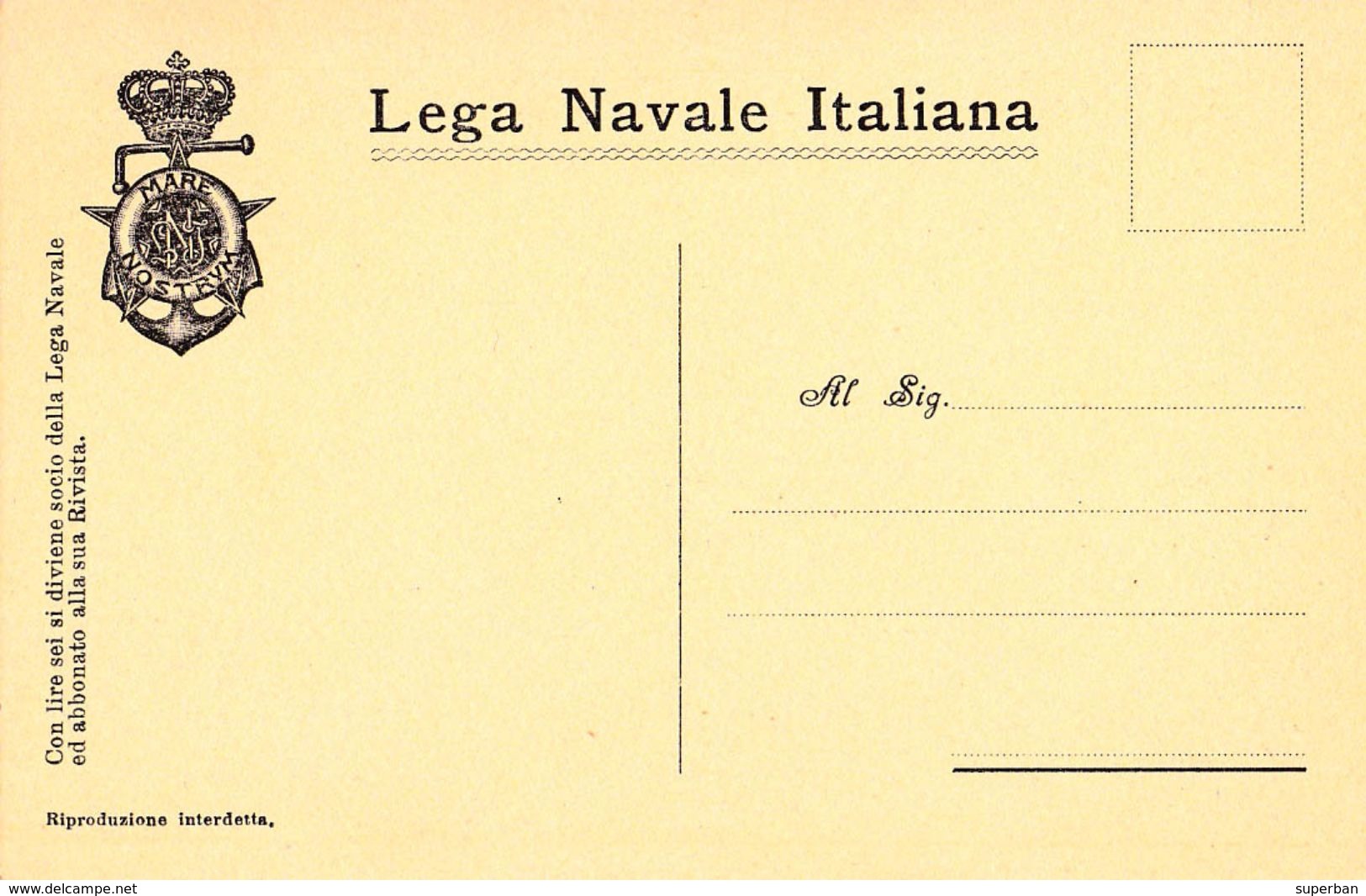 ITALIA - LEGA NAVALE ITALIANA / MARE NOSTRUM : LANCIE ARMATE IN GUERRA - ANNÉE / YEAR ~ 1910 (ab482) - Guerre