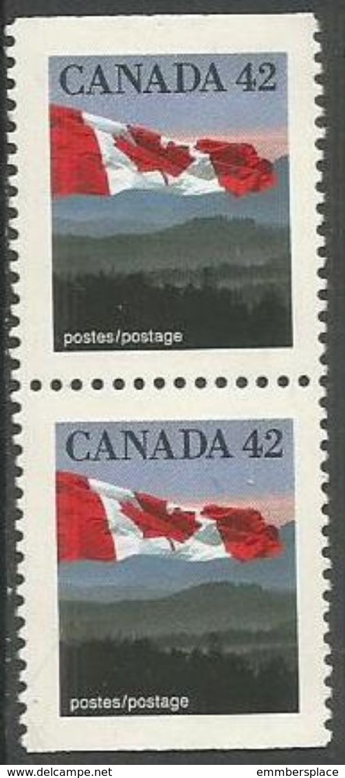 Canada  - 1991 Canadian Flag 42c Booklet Pair MNH **   Sc 1356as - Neufs