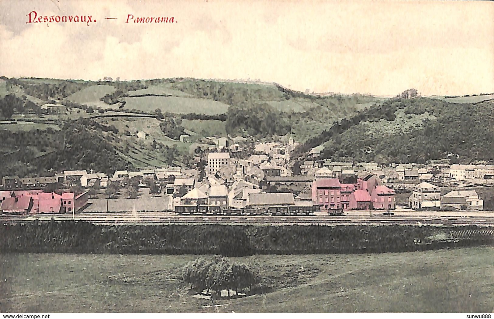 Nessonvaux - Panorama (train, Colorisée) - Trooz