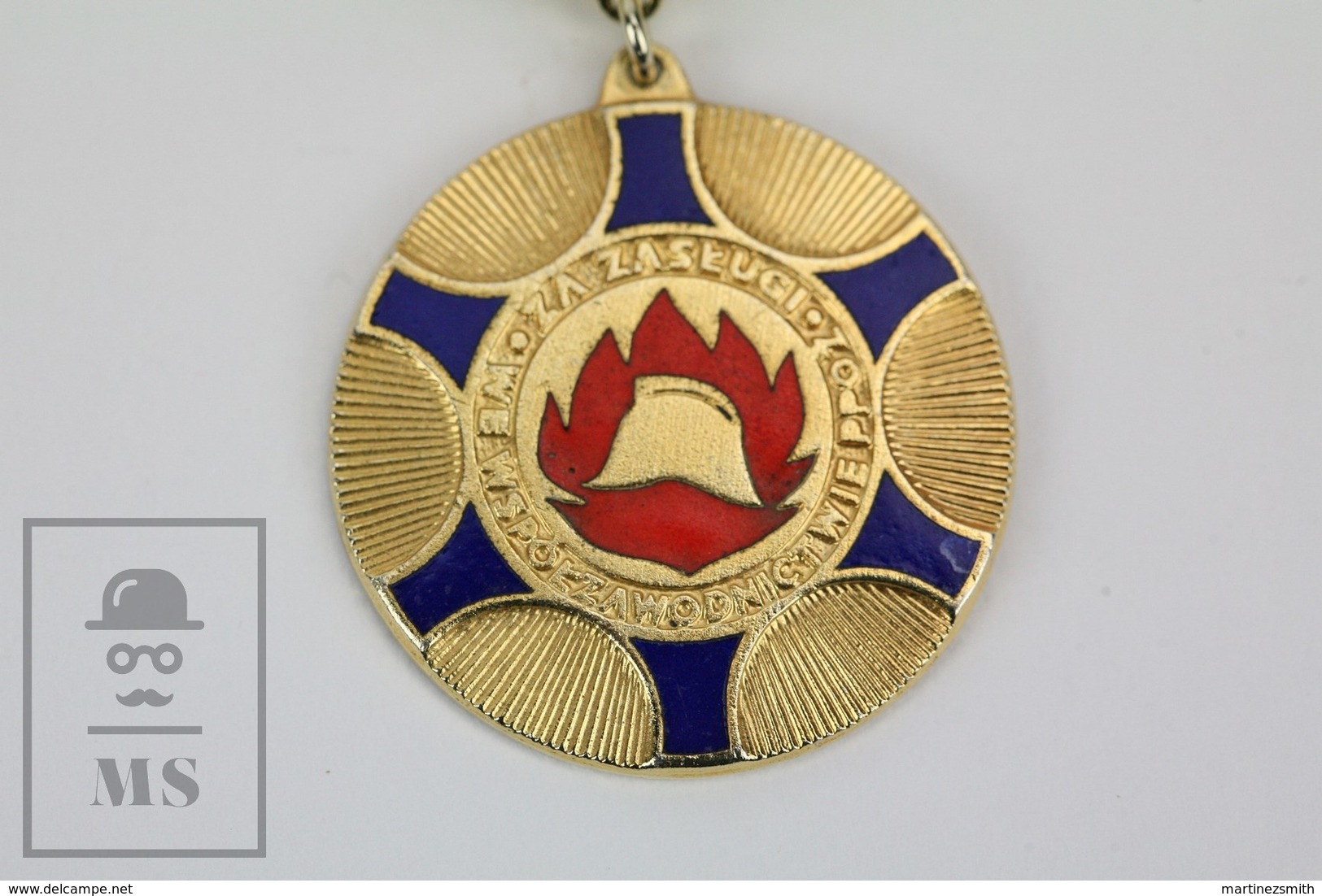 Polish Enamel Badge For The Merit In Fire Competition - Poland Firefighters - Otros & Sin Clasificación