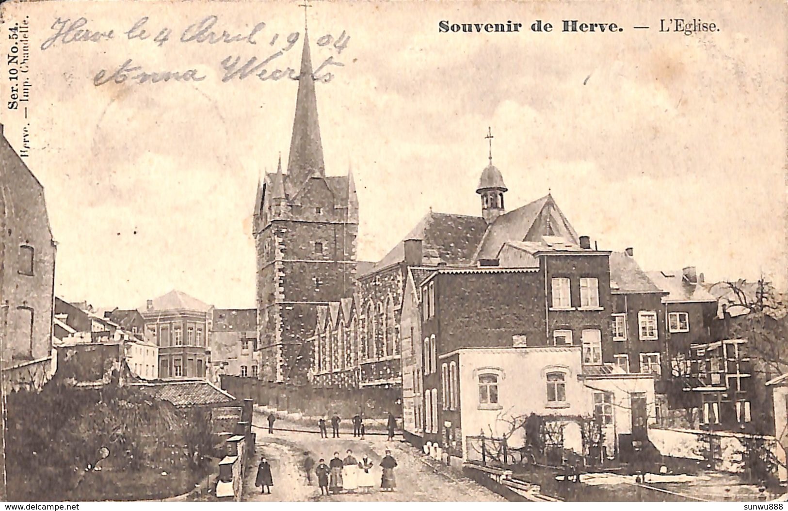 Souvenir De Herve - L'Eglise (animée, 1904) - Herve