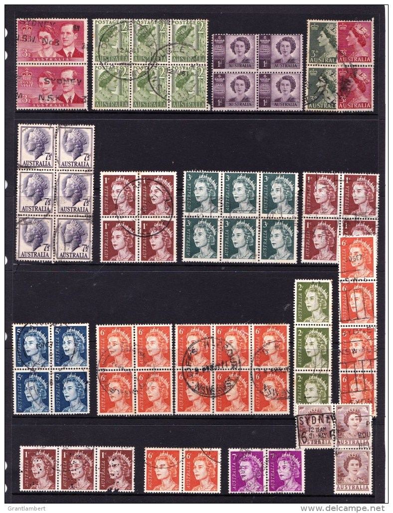 Australia - Queen Elizabeth Predecimal &amp; Decimal Multiples Used - Ganze Bögen & Platten