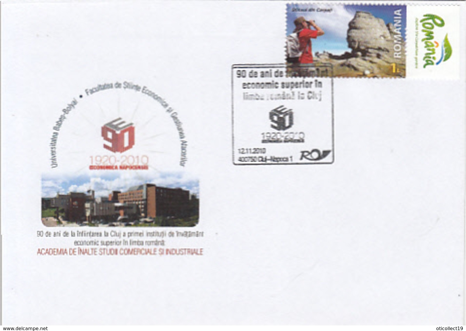 CLUJ NAPOCA ECONOMY UNIVERSITY ANNIVERSARY, SPECIAL COVER, 2010, ROMANIA - Storia Postale