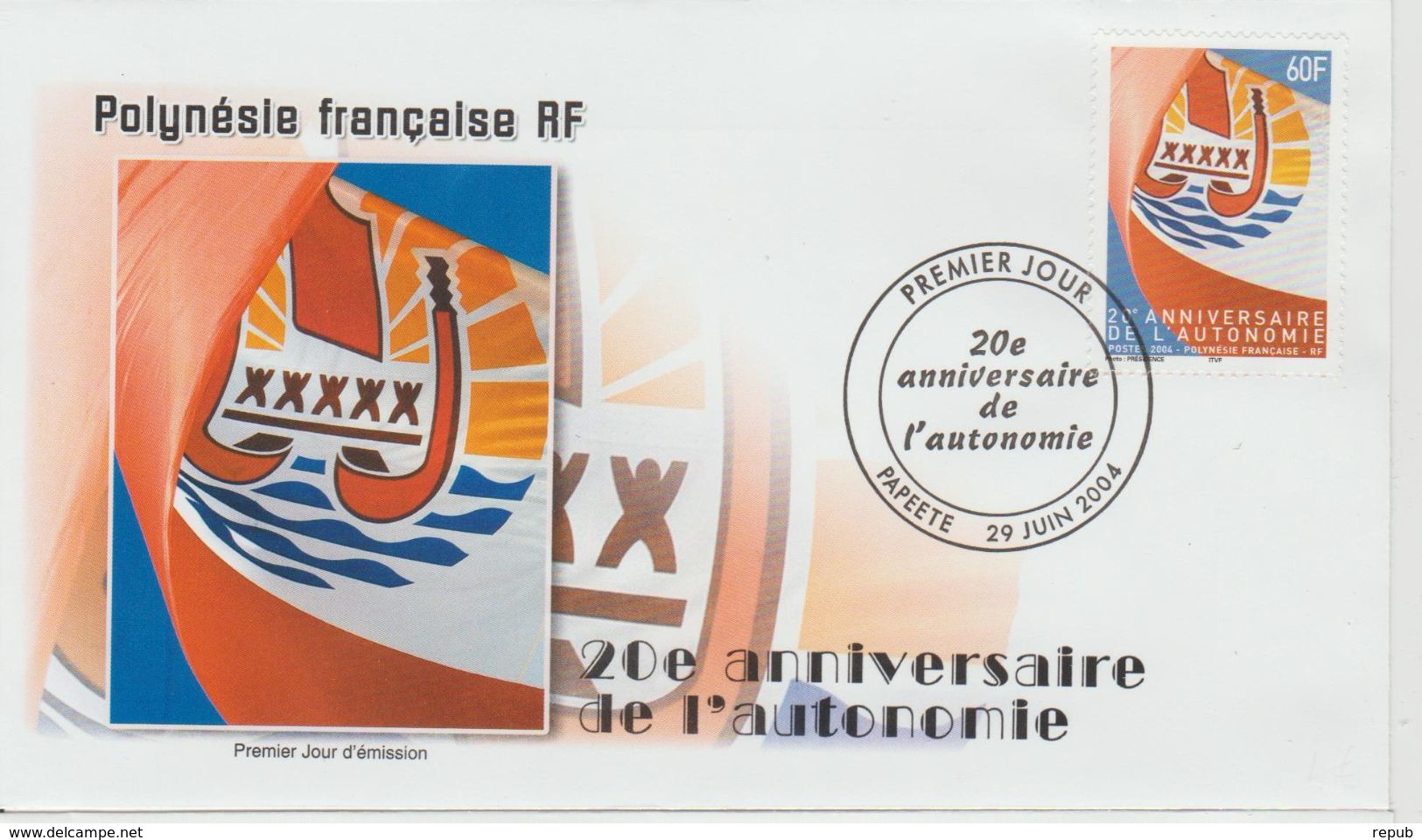 Polynésie Française 2004 Autonomie 722 - FDC