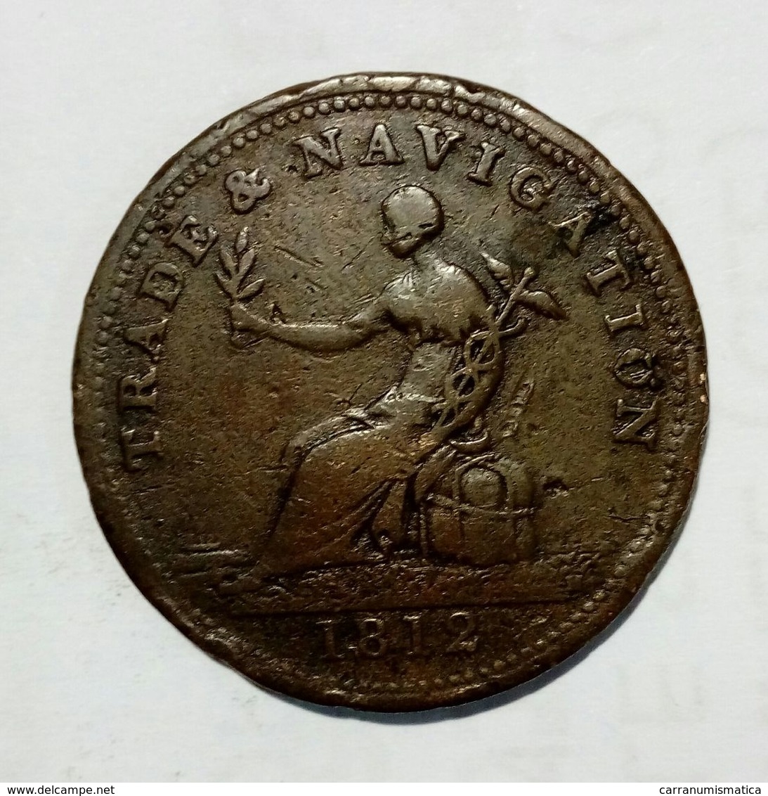 CANADA - Province Of NOVA SCOTIA - HALF Penny Token ( 1812 ) / Copper - Notgeld