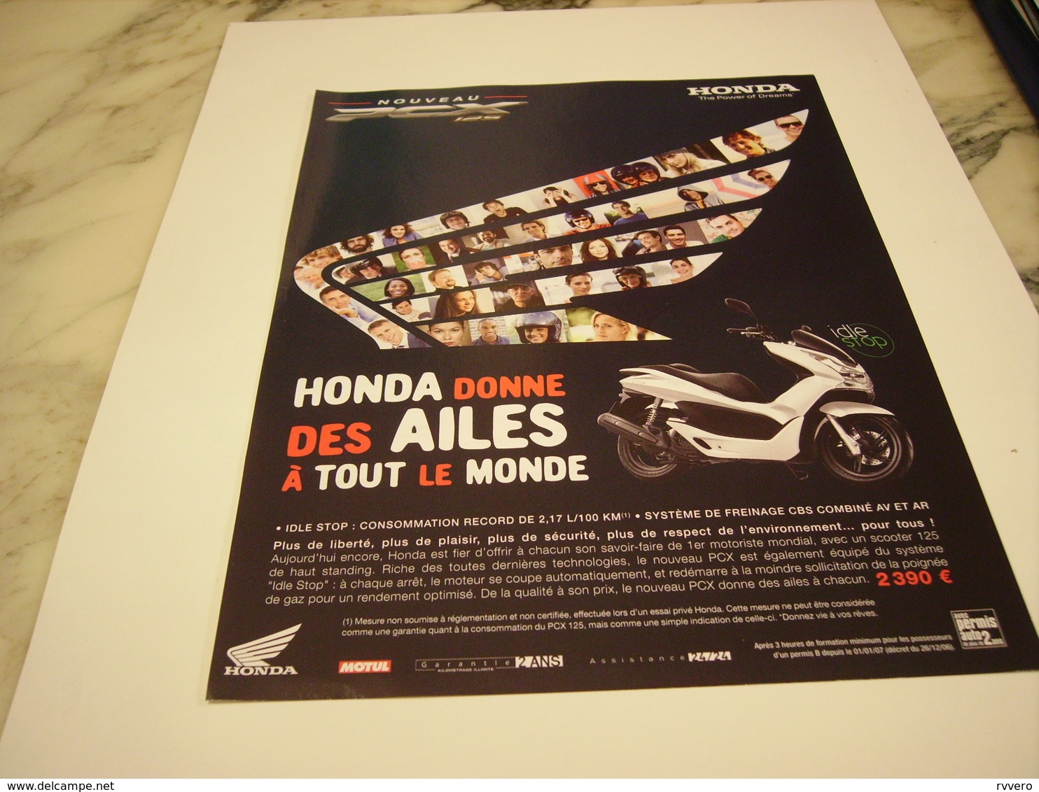 PUBLICITE  MOTO HONDA PCX 2010 - Motor Bikes