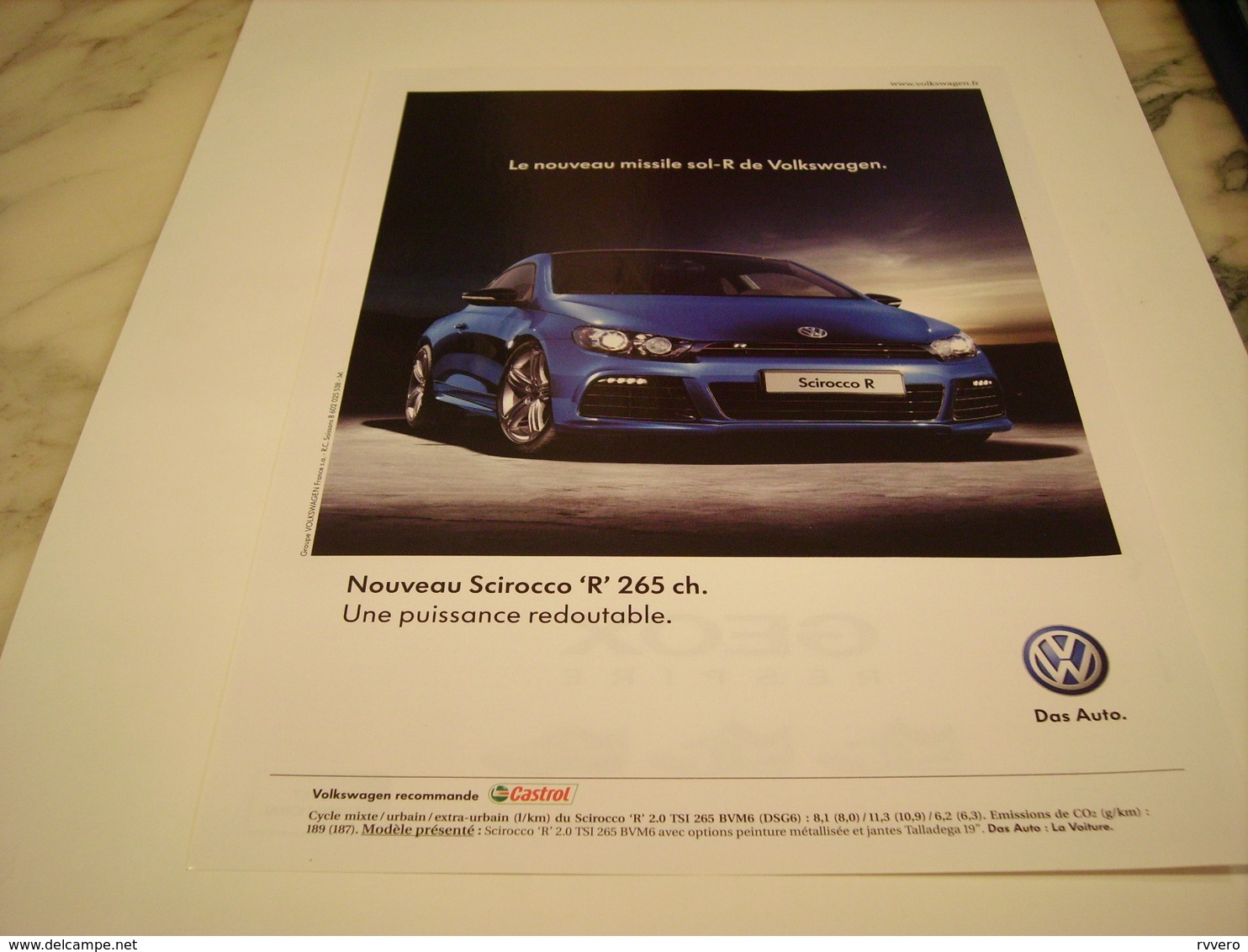 PUBLICITE AFFICHE VOITURE VOLKSWAGEN SCIROCCO - Automobili