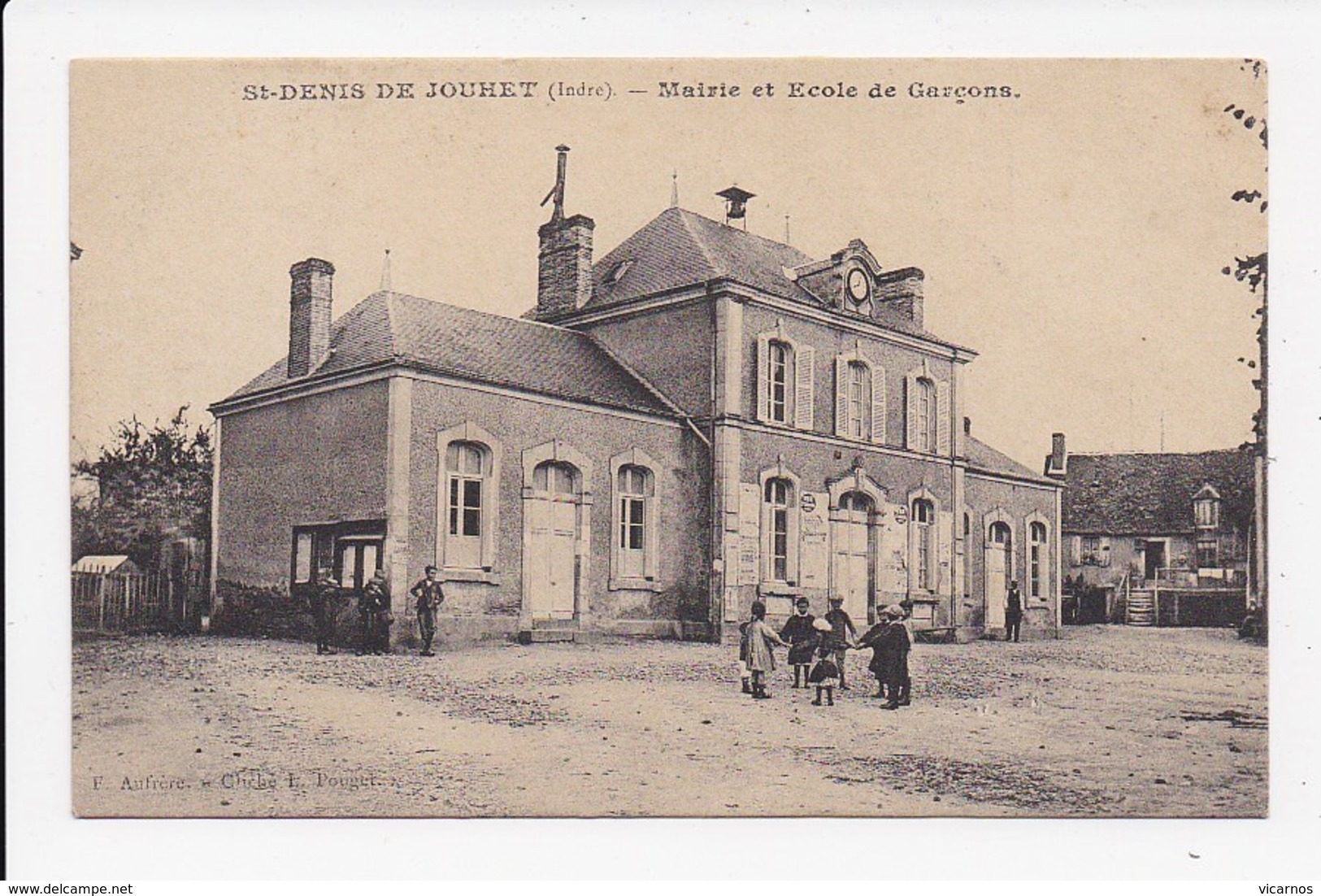 CPA 36 ST DENIS DE JOUHET Mairie Et école De Garçons - Autres & Non Classés