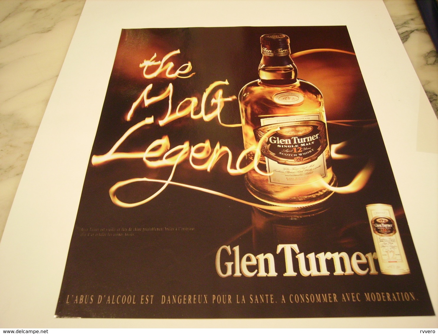 PUBLICITE AFFICHE WHISKEY GLEN TURNER - Alcoholes