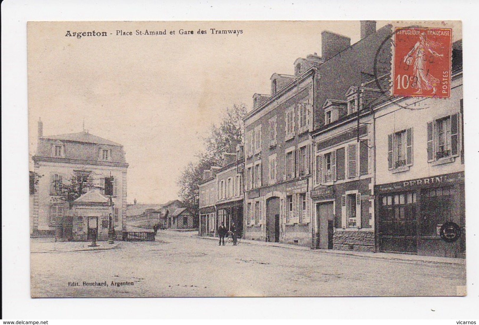 CPA 36 ARGENTON Place St Amand Et Gare Des Tramways - Autres & Non Classés