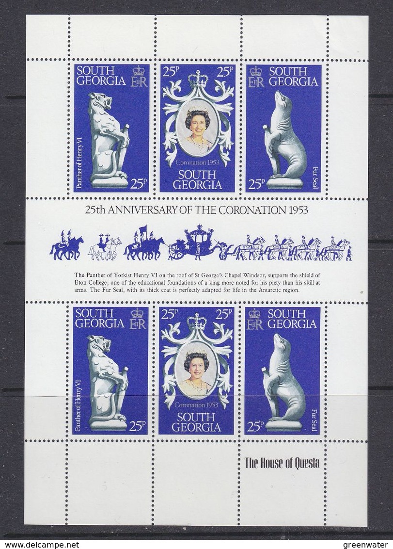 South Georgia 1978 25th. Ann. Of Coronation 2x3v In Sheetlet / Bigger Size ** Mnh (37704) - Zuid-Georgia