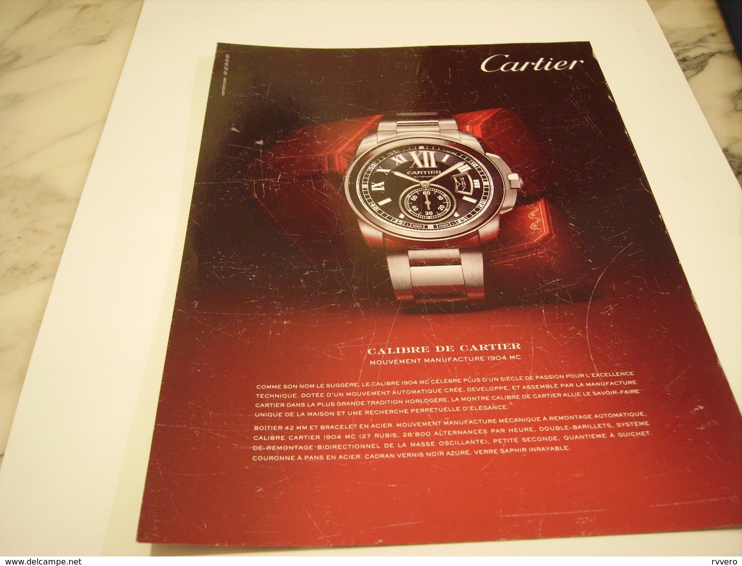 PUBLICITE AFFICHE MONTRE CARTIER - Autres & Non Classés