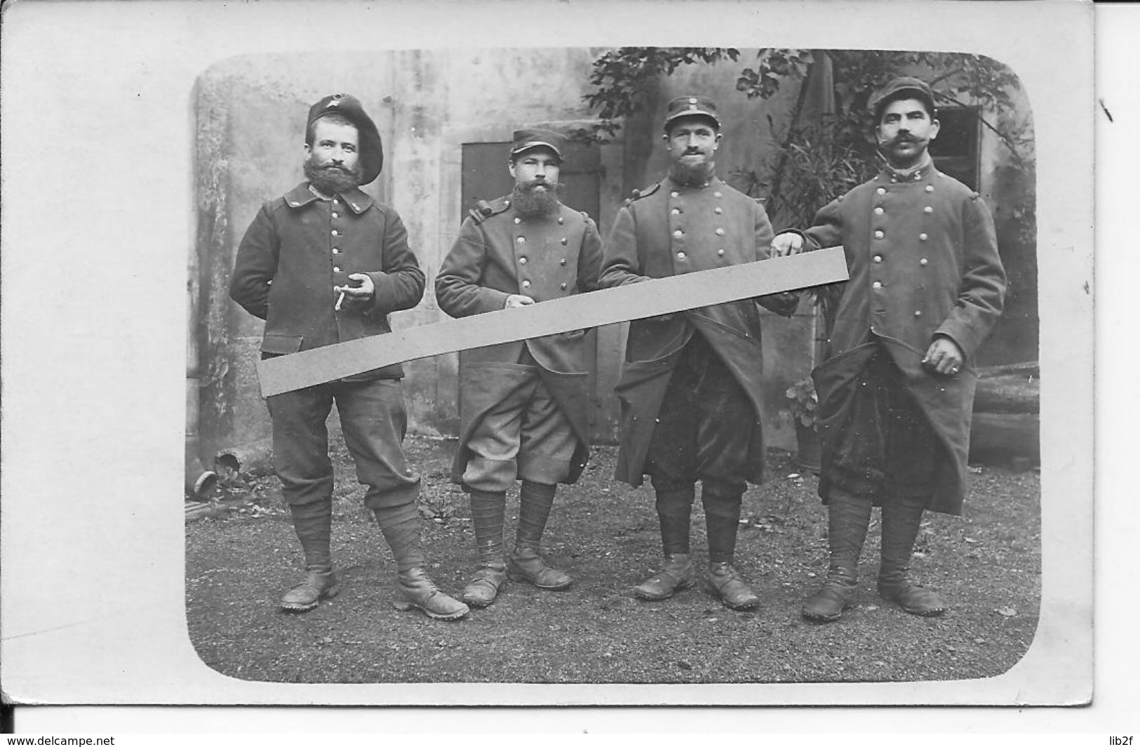1914-1915 Soldats Français 5ème Régiment D'infanterie Territoriale Chasseurs Alpins Pantalons Velours 1 Carte Photo Ww1 - War, Military