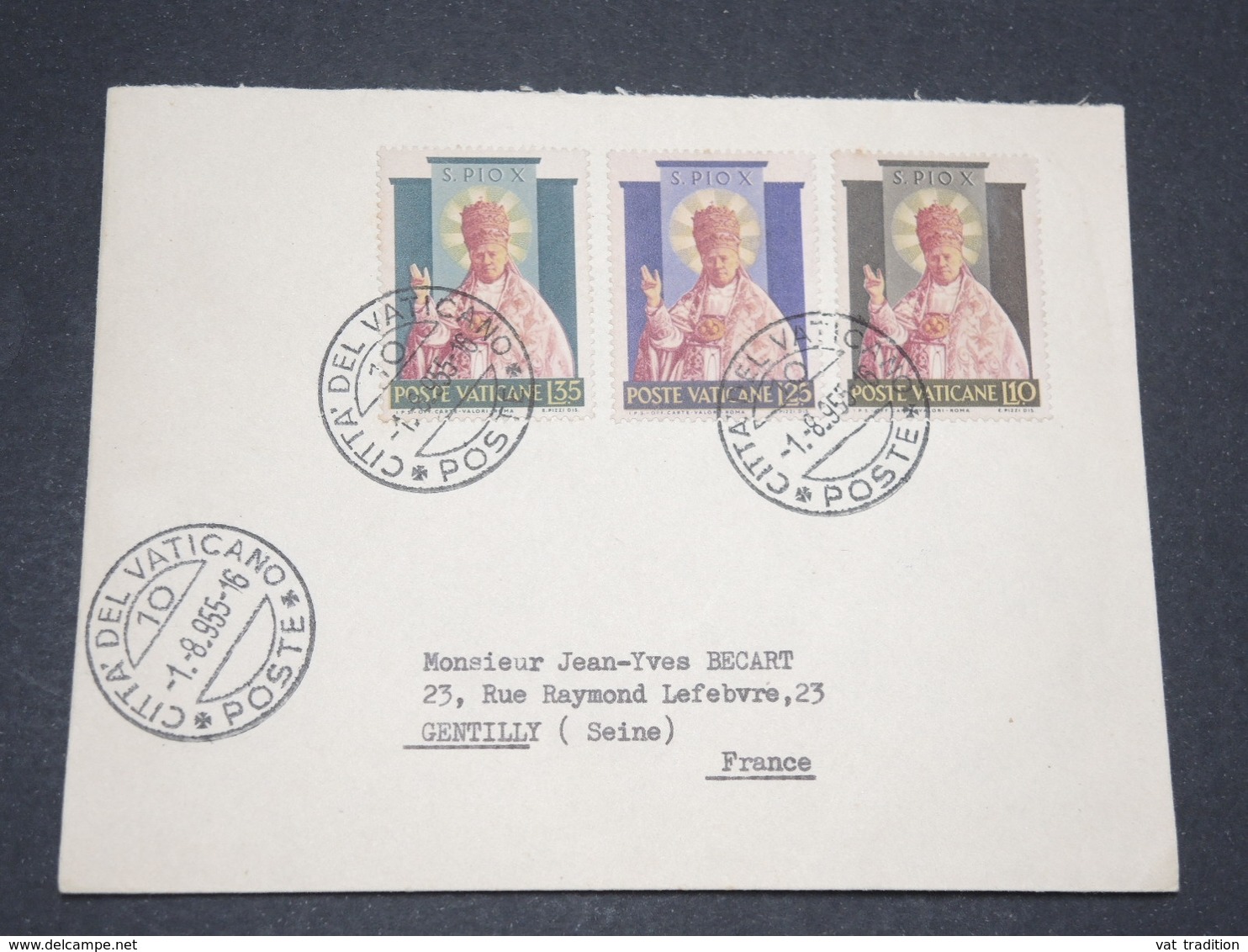 VATICAN - Enveloppe Pour La France En 1955 - L 13428 - Briefe U. Dokumente