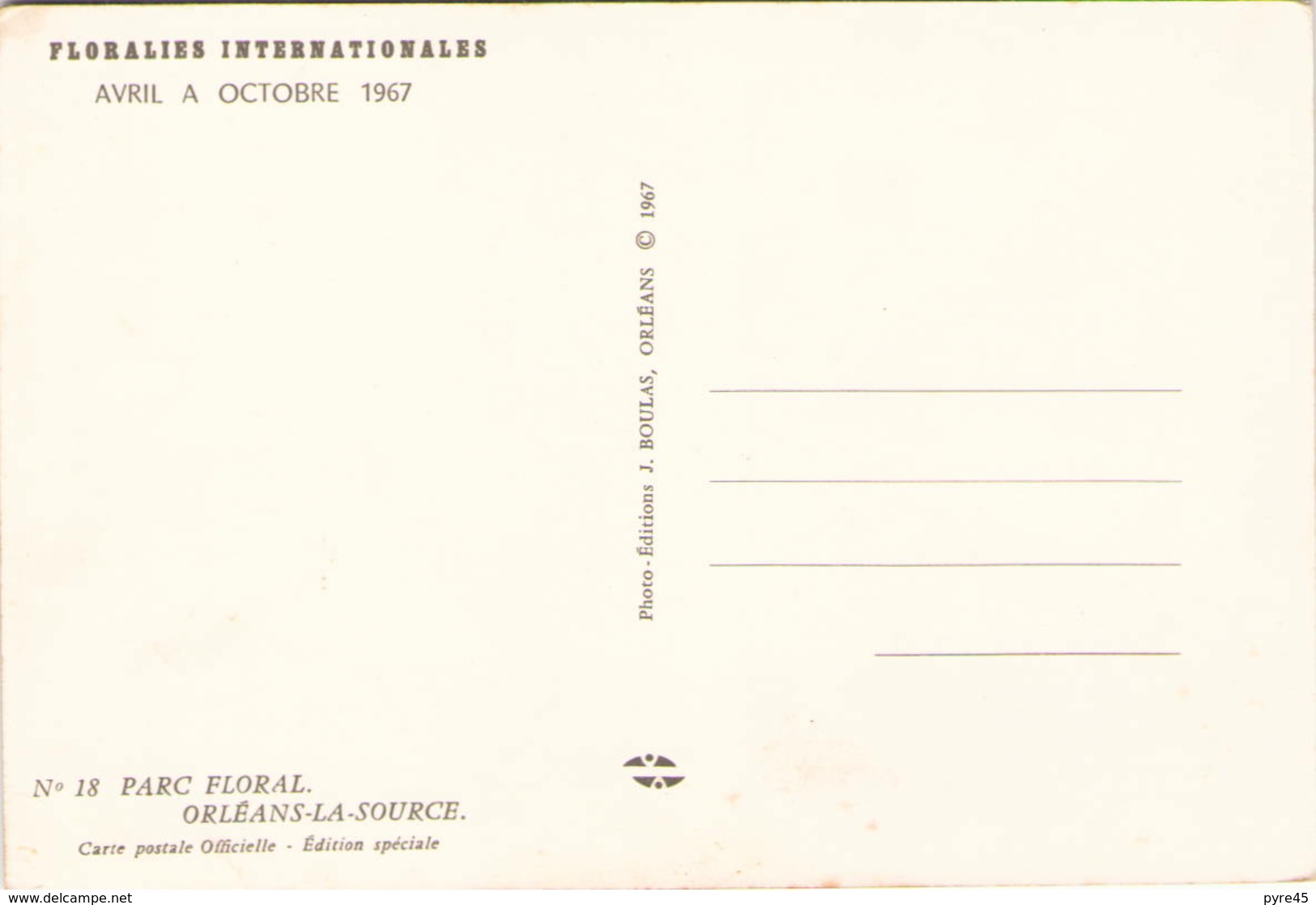 FLORALIES INTERNATIONALE D ORLEANS 1967 - Other & Unclassified