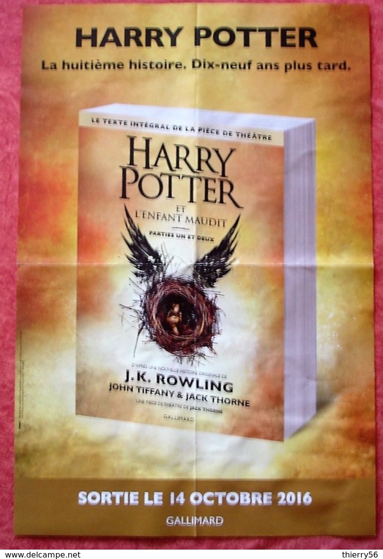 Affiche Harry Potter Et L'enfant Maudit -  2016 - Livre Gallimard - Posters