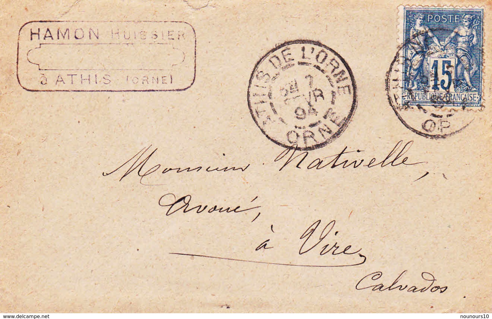 Cachet A2 Athis (Orne) Sur Petite Enveloppe - 1877-1920: Période Semi Moderne