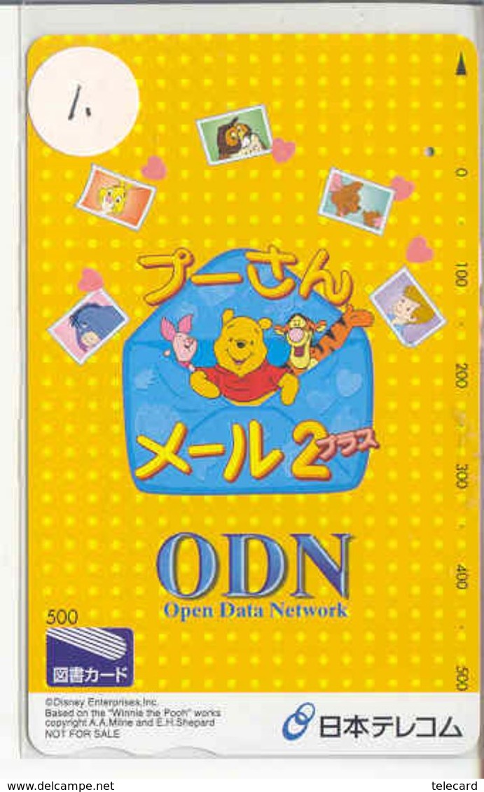 Carte Prépayée Japon - DISNEY - Ourson WINNIE POOH Hibou Ane Cochon Tigre Teddy Bear Owl (1) Japan Tosho Card - Disney