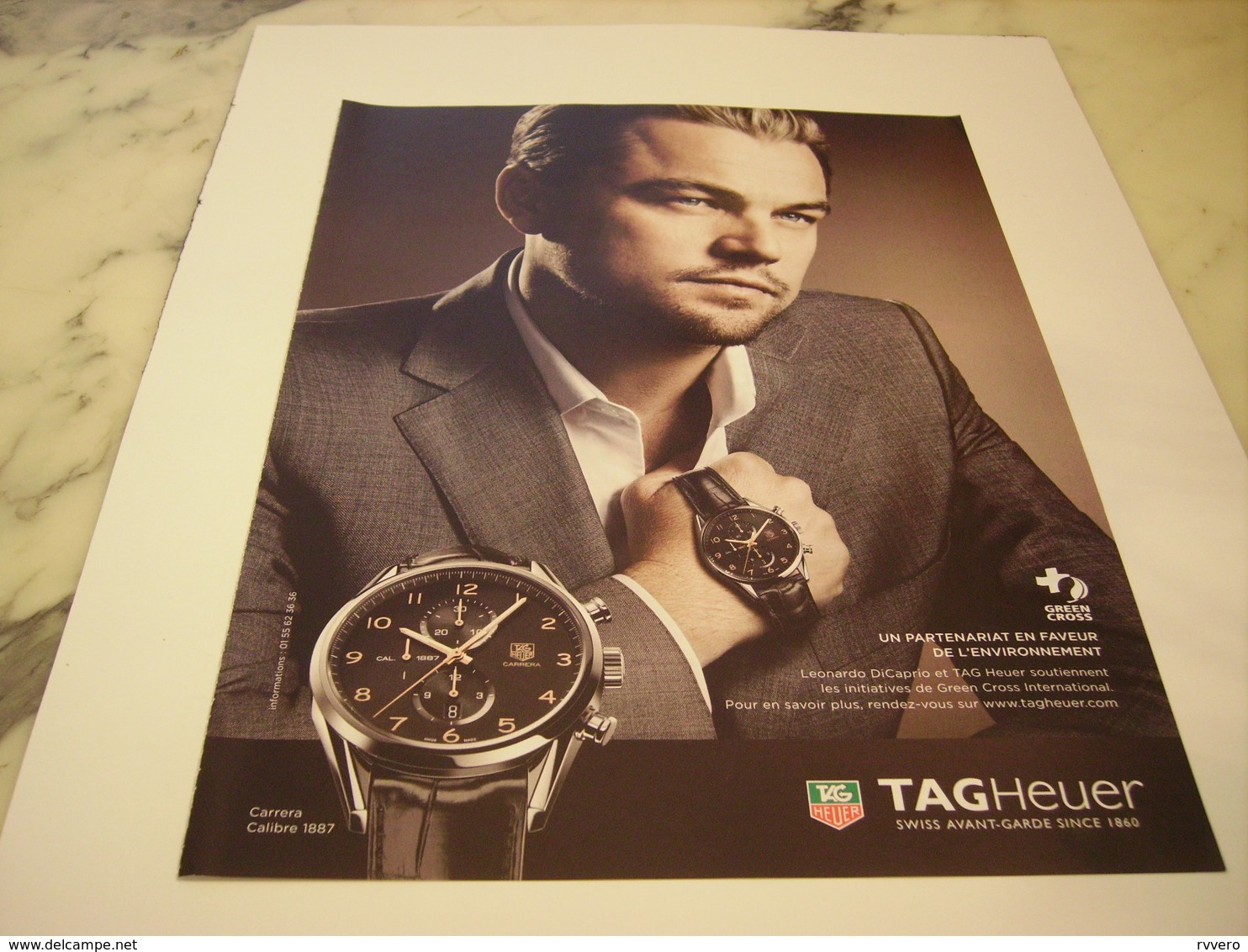 PUBLICITE  MONTRE TAGHEUER AVEC LEONARDO DICAPRIO 2012 - Autres & Non Classés