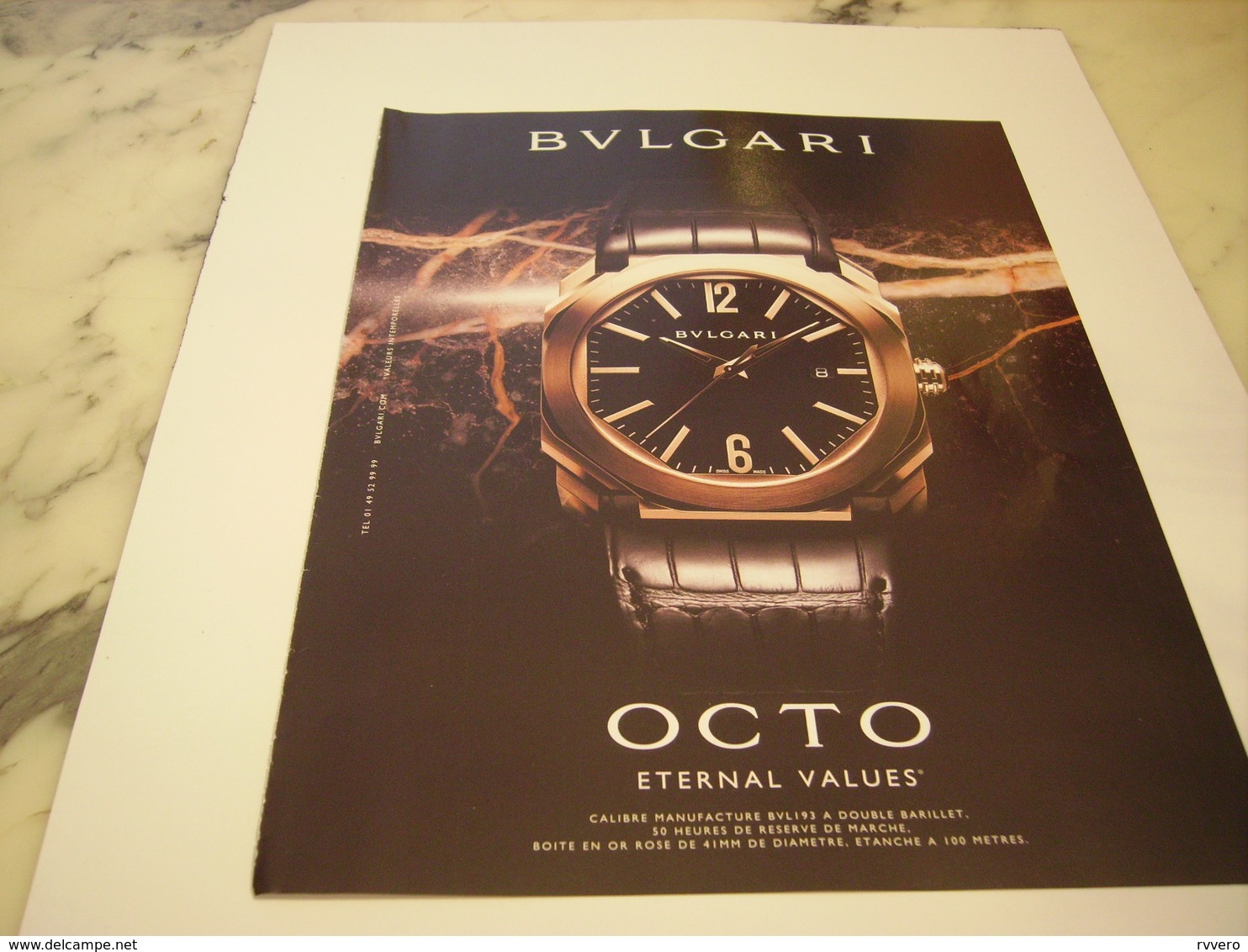 PUBLICITE  MONTRE OCTO DE  BULGARI 2012 - Autres & Non Classés