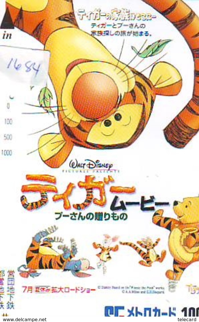 Carte Prépayée Japon  (1684)  DISNEY * Ours Winnie POOH &amp; TIGRE  * CINEMA  * JAPAN PREPAID CARD - Disney