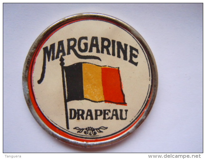 Spiegel Miroir Reclame Publicité Margarine "Le Drapeau"  Merxem Merksem Diam 4,7 Cm - Andere & Zonder Classificatie
