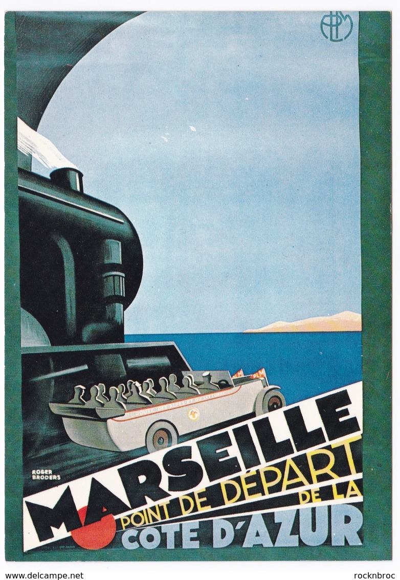 CPM Reproduction D'Affiche Ancienne MARSEILLE Chemin De Fer PLM - Trains