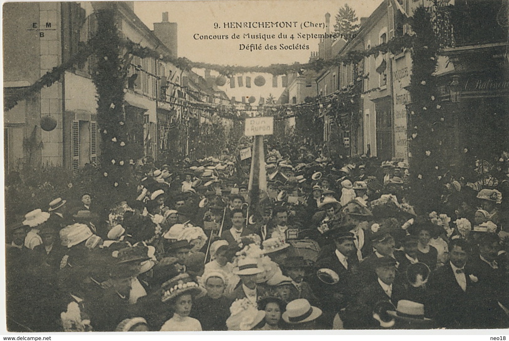 Henrichemont Concours Musique 4/9/1910 Lyre Argentaise Argent Sur Sauldre Fanfare Dun Sur Auron - Henrichemont