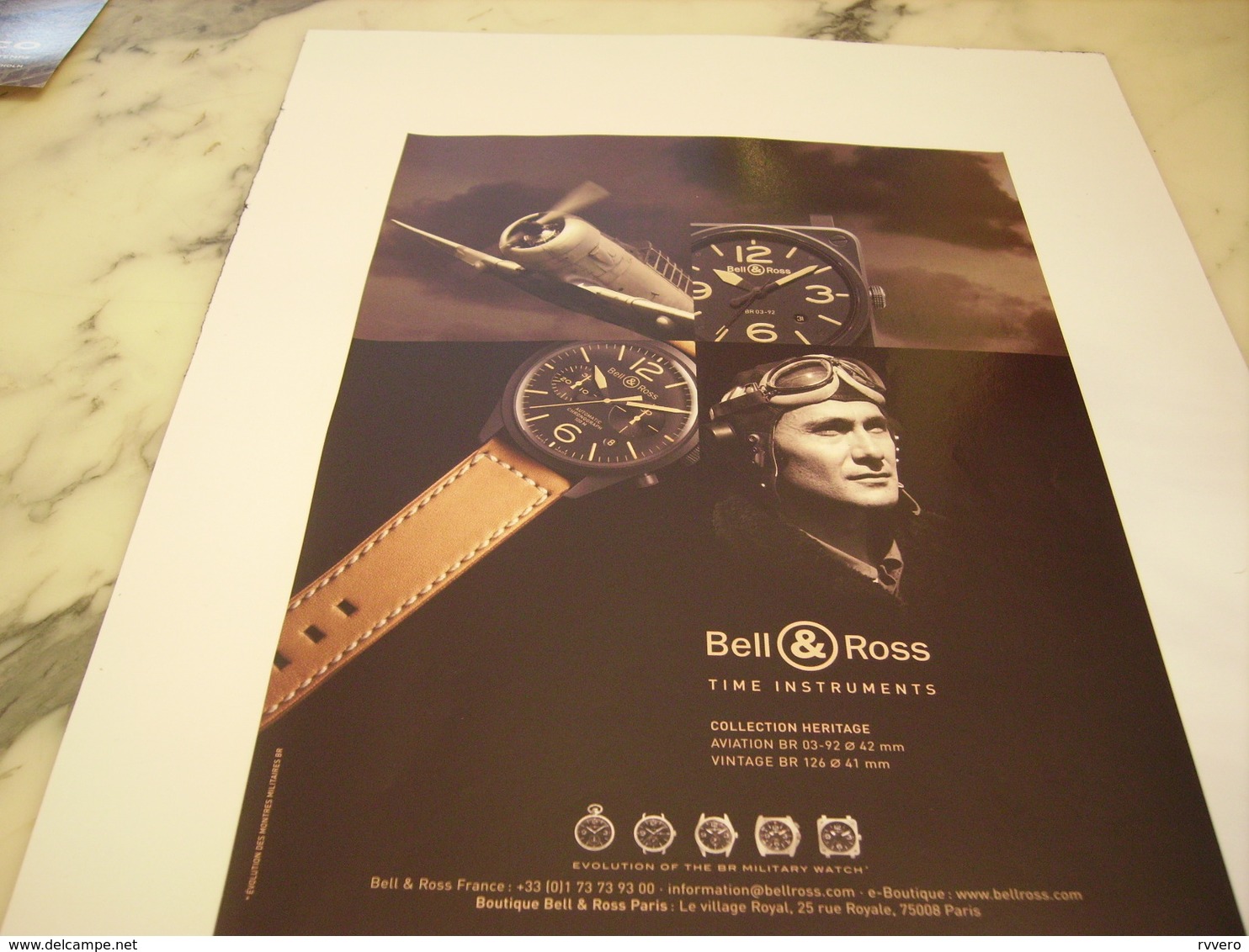 PUBLICITE AFFICHE MONTRE BELL & ROSS - Autres & Non Classés