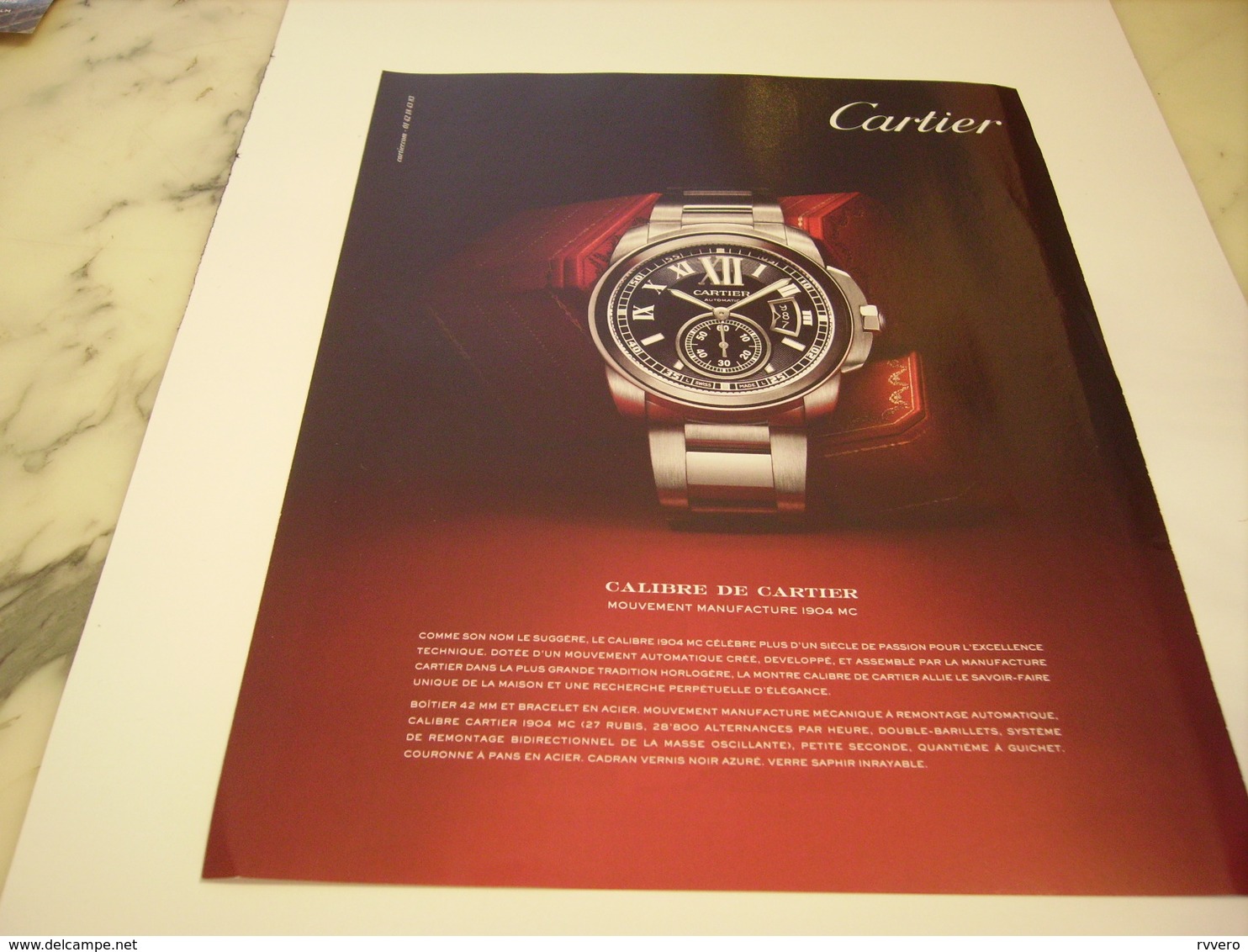 PUBLICITE  MONTRE CARTIER 2012 - Autres & Non Classés