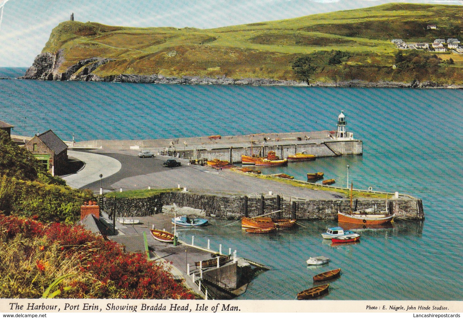 Postcard The Harbour Port Erin Showing Bradda Head Isle Of Man [ Fishing Boats ] By John Hinde PU 1972  My Ref  B11951 - Isle Of Man