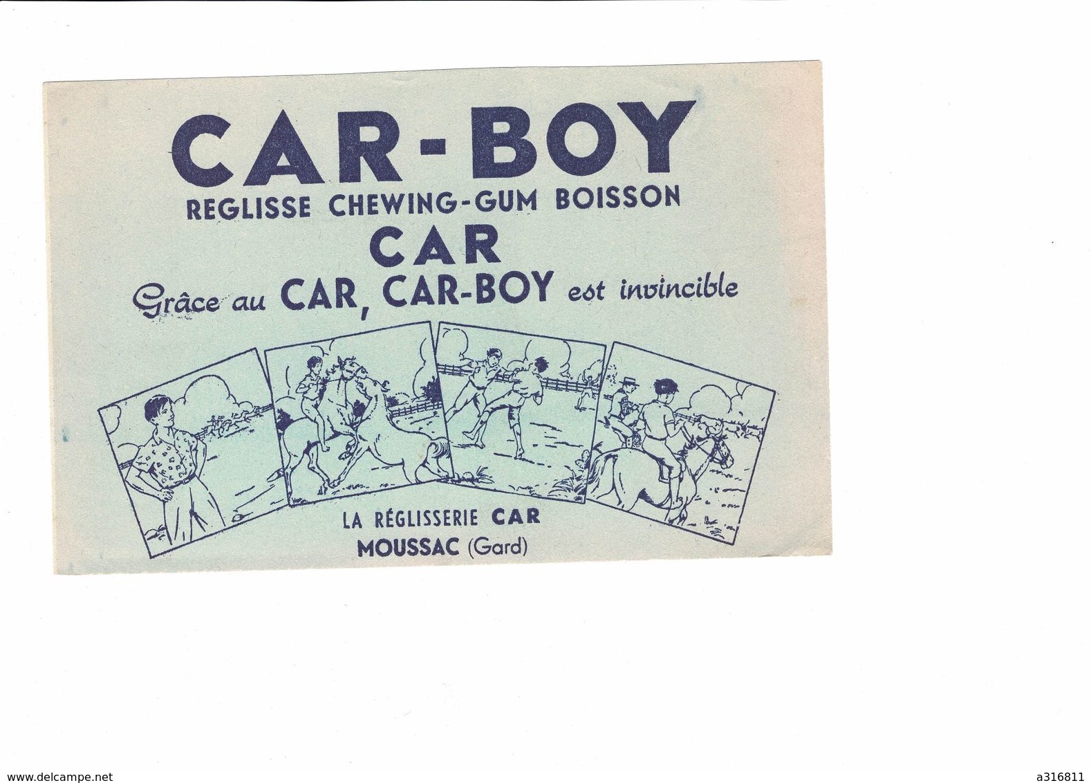 Buvard  CAR BOY  REGLISSE CHEWING - GUM BOISSON - C