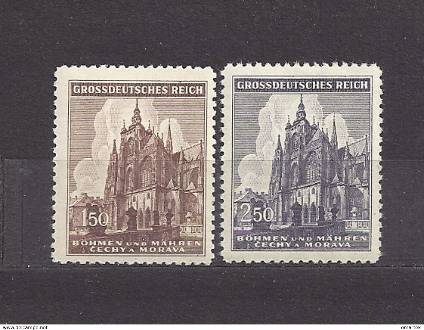 Bohemia & Moravia Böhmen Und Mähren 1944 MNH ** Mi 140-141 Sc 88-89 St.Veits - Dom In Prag. Vitus'Cathedral Prague. - Ungebraucht