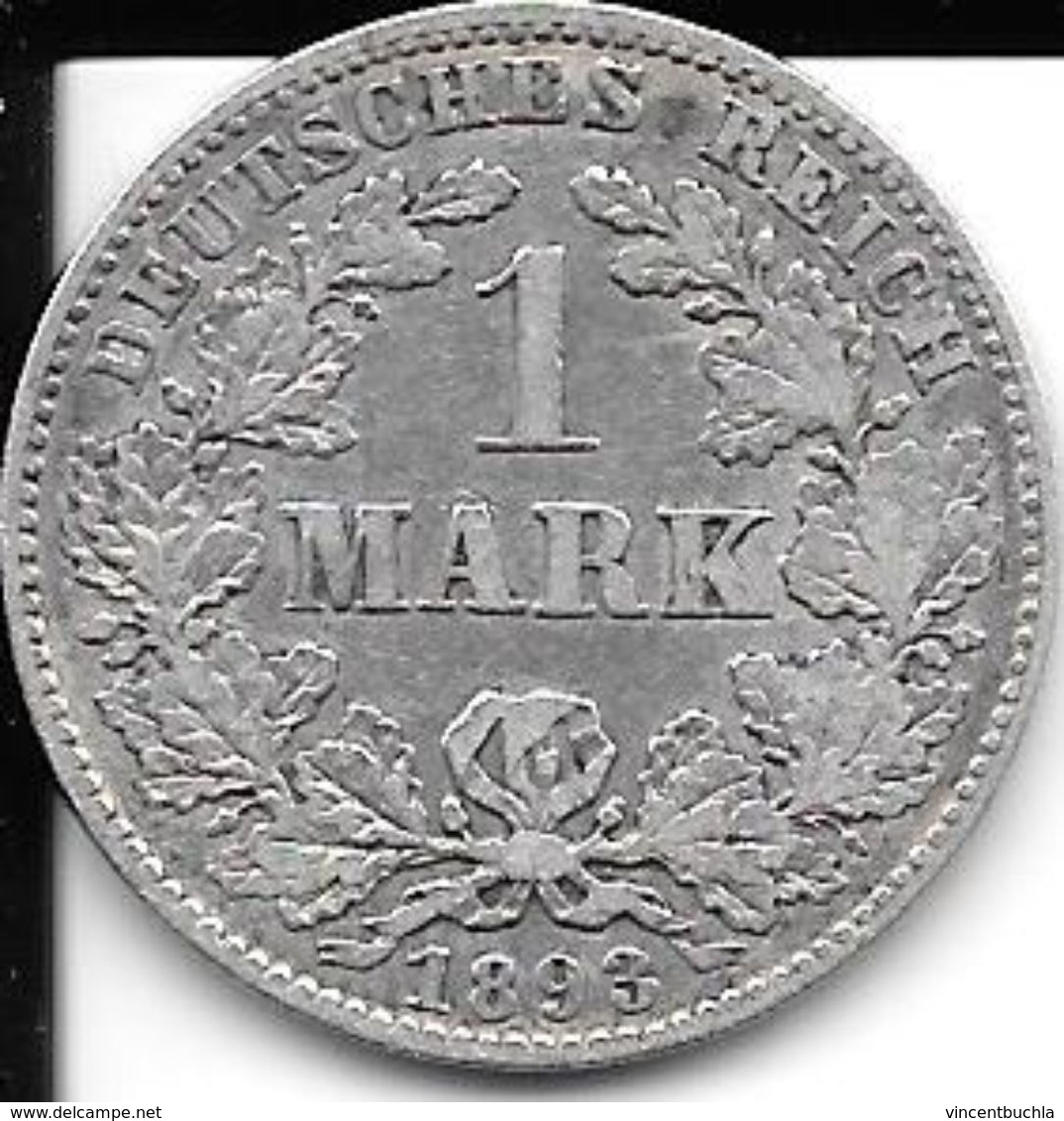 1 Mark 1893 J - Germany - ALLEMAGNE - Deutsches Reich TTB - 1 Mark