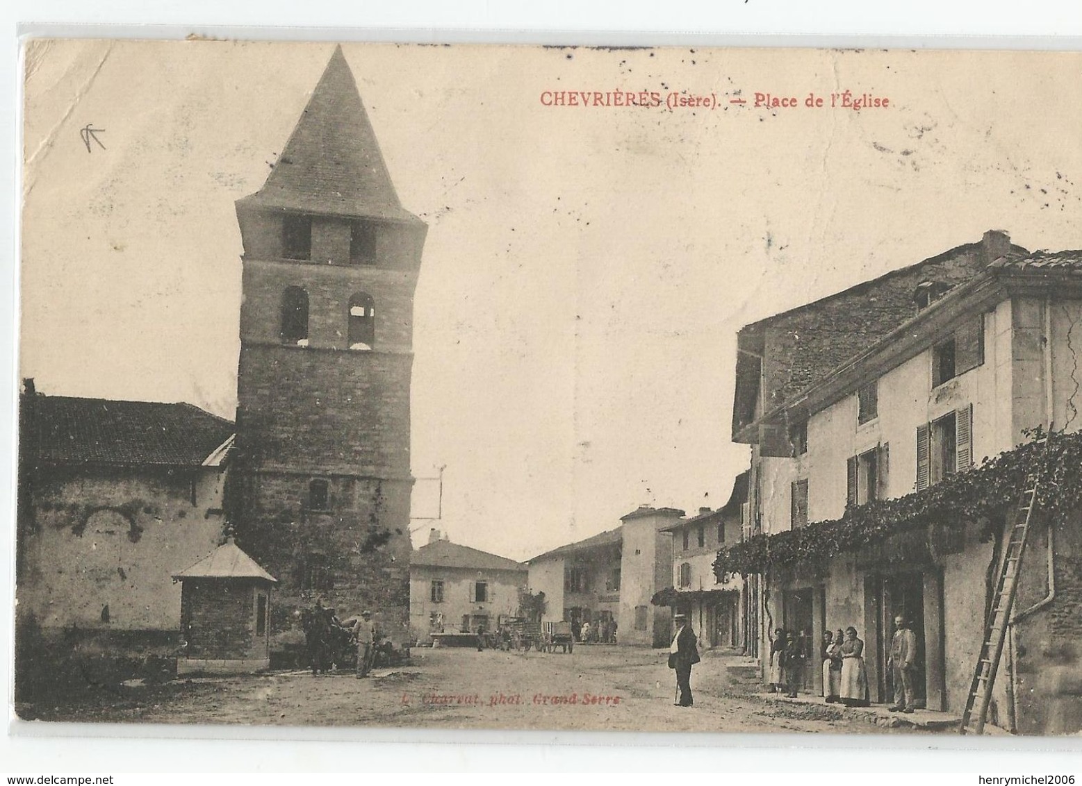 38 Isère - Chevrières Place De L'église Cachet St Marcellin - Saint-Marcellin