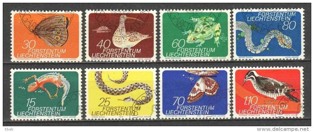 Liechtenstein 1973-1974 Mi 591-594 & 609-612 - Gebruikt