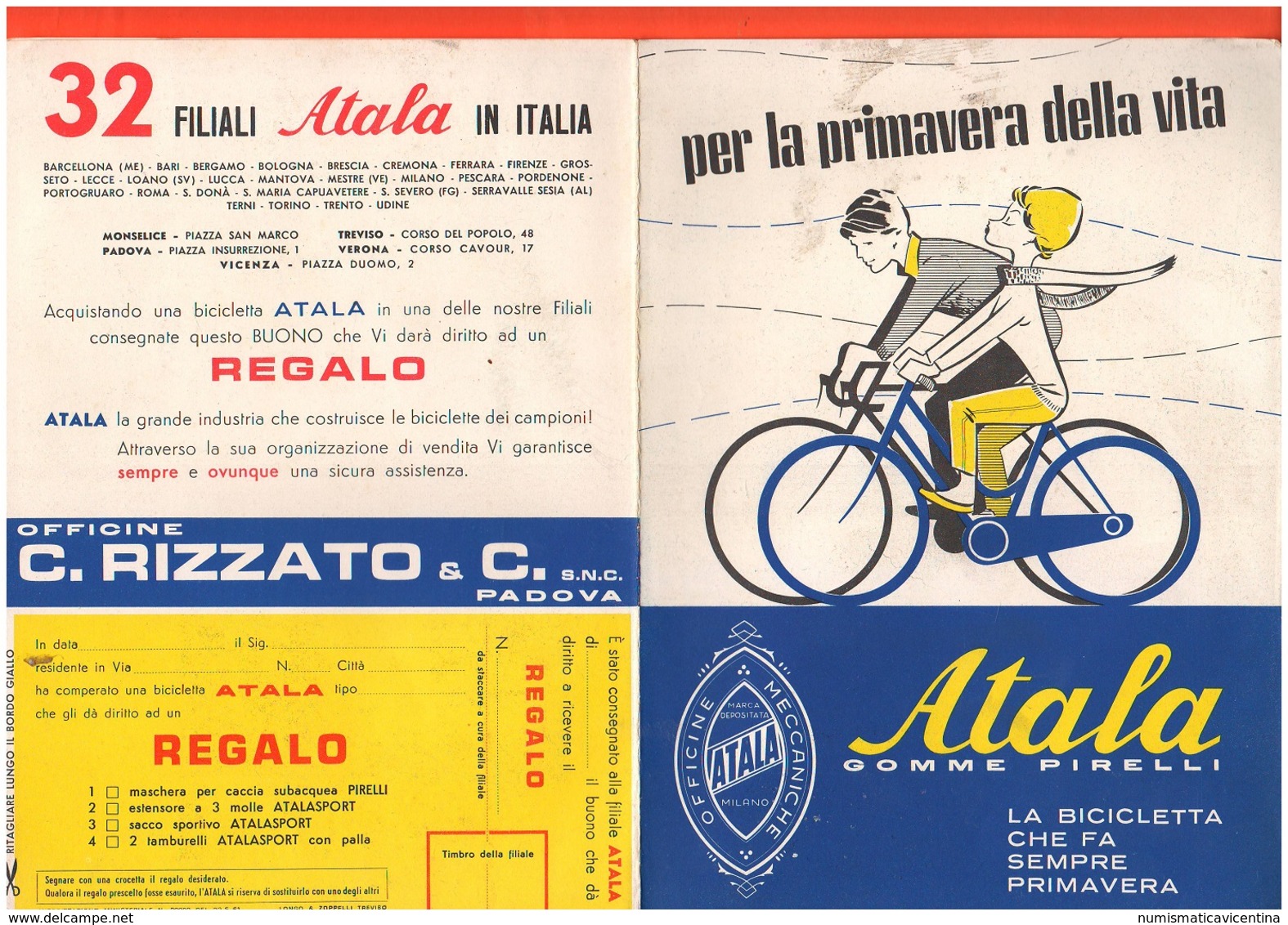 Bike Bicycles Biciclette Atala Padova Depliant Anni '60 Vèlos - Advertising