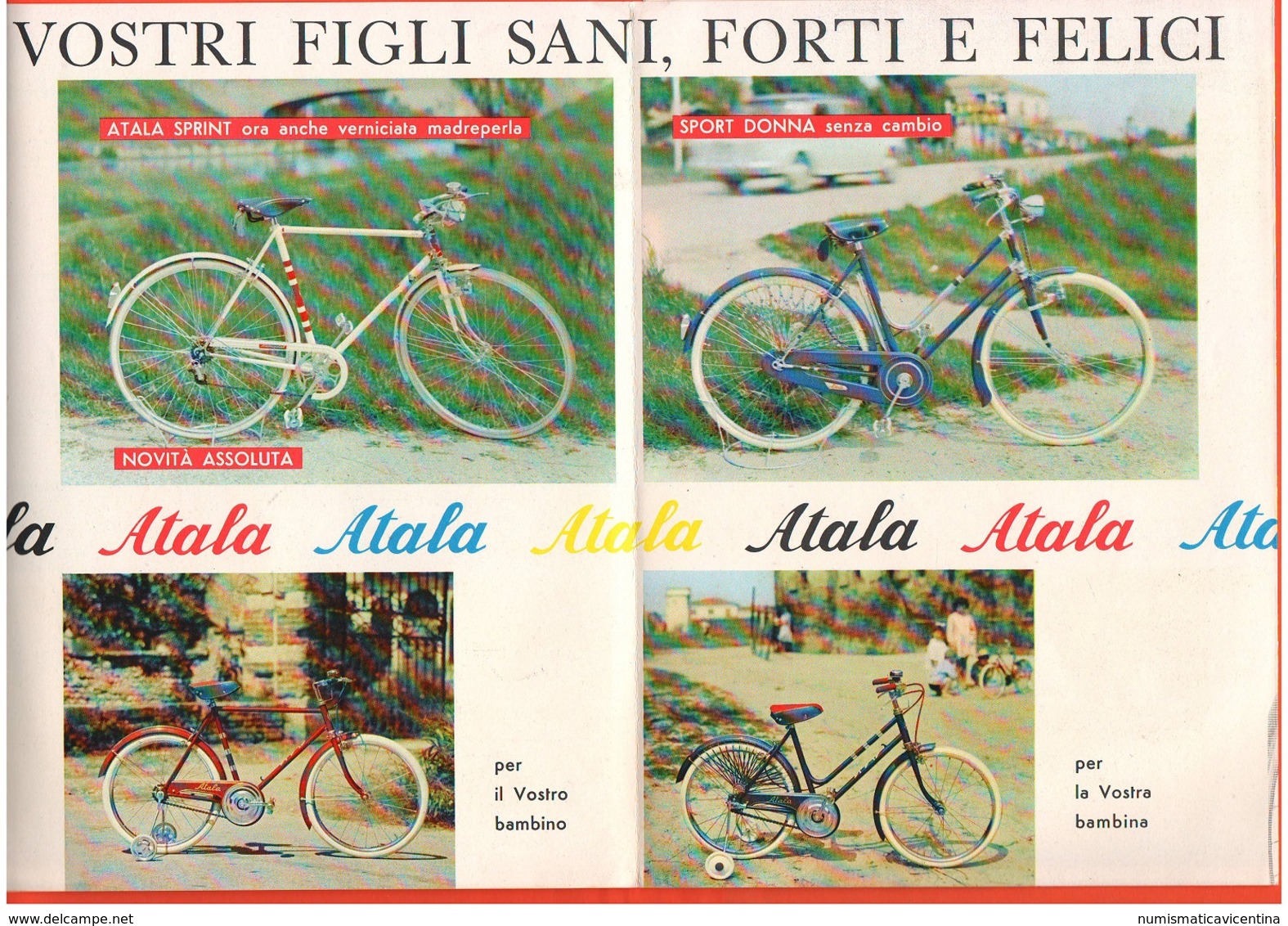 Bike Bicycles Biciclette Atala Padova Depliant Anni '60 Vèlos - Advertising